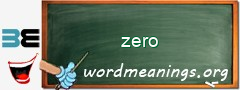 WordMeaning blackboard for zero